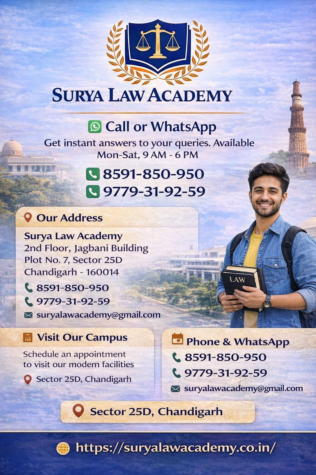 🎓 Surya Law Academy – Leading Law Entrance Coaching in Chandigarh ⚖️