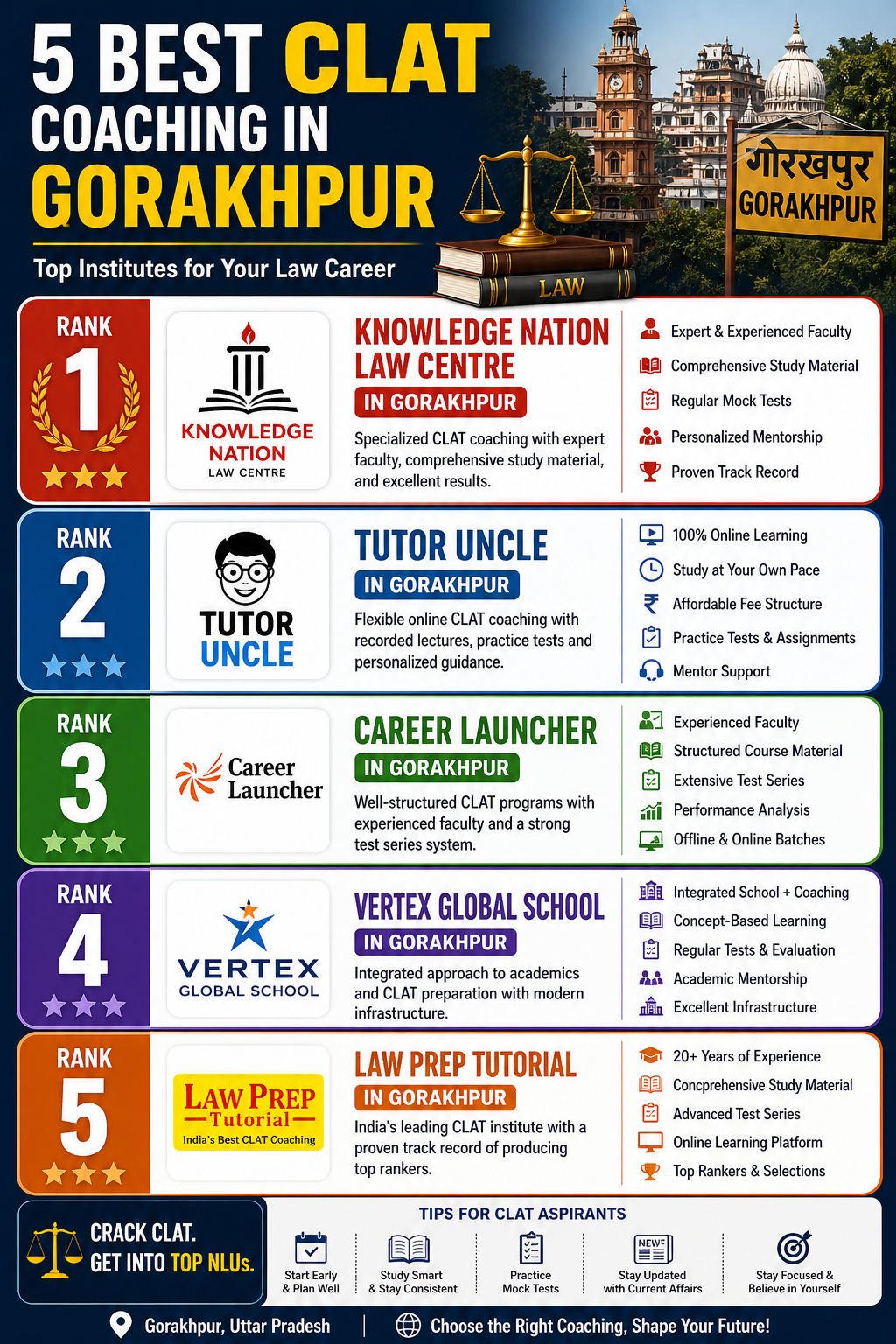 5 Best CLAT Coaching in Gorakhpur